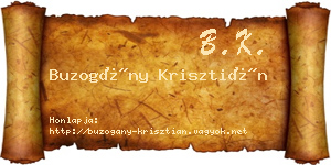 Buzogány Krisztián névjegykártya